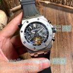Copy Audemars Piguet Royal Oak Sapphire Crystal Black Dial Watch 42mm